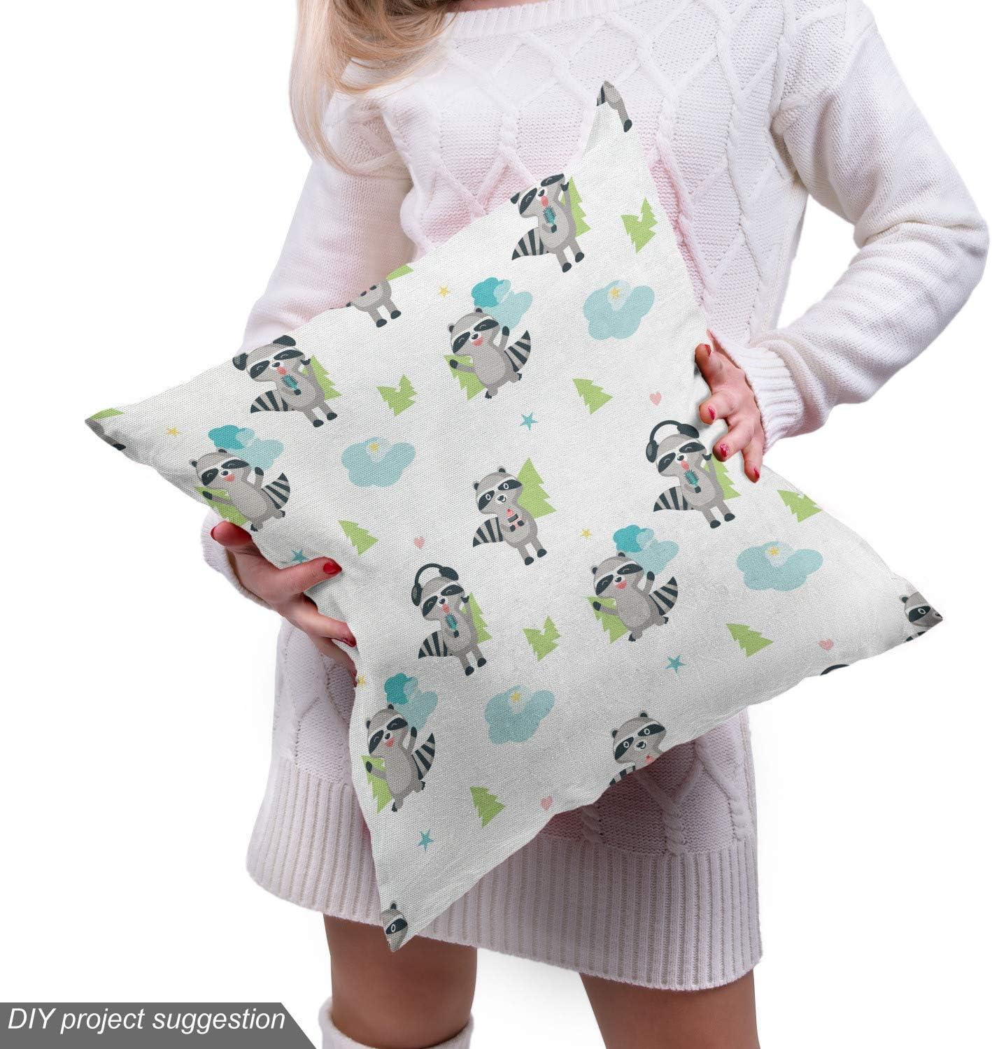 imageAmbesonne Bird Print Fabric by The Yard Cartoon Pattern with Flying Pelicans Decorative Fabric for Upholstery and Home Accents 1 Yard EggshellGrey Green