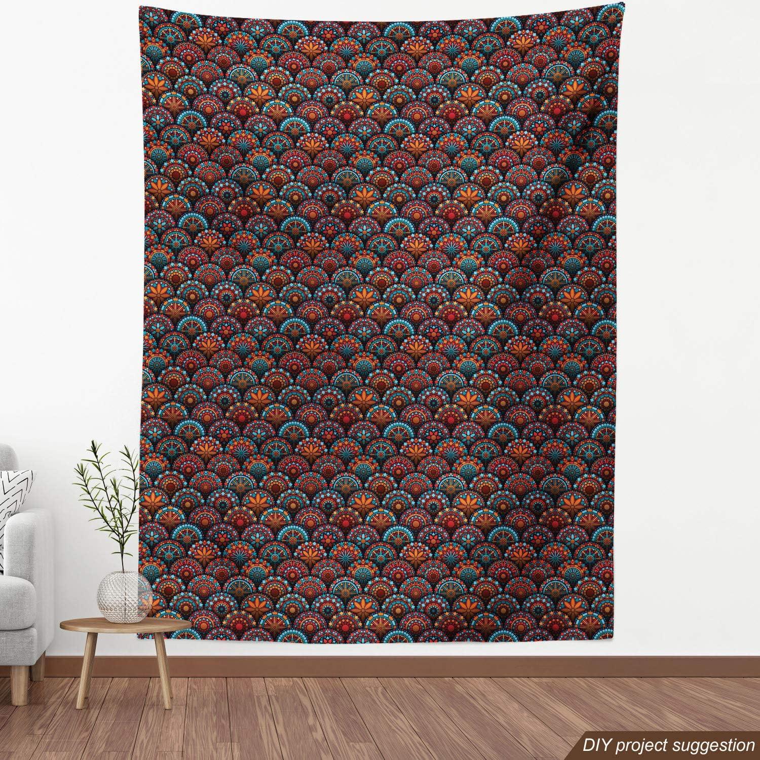 imageAmbesonne Bird Print Fabric by The Yard Cartoon Pattern with Flying Pelicans Decorative Fabric for Upholstery and Home Accents 1 Yard EggshellOrange Aqua