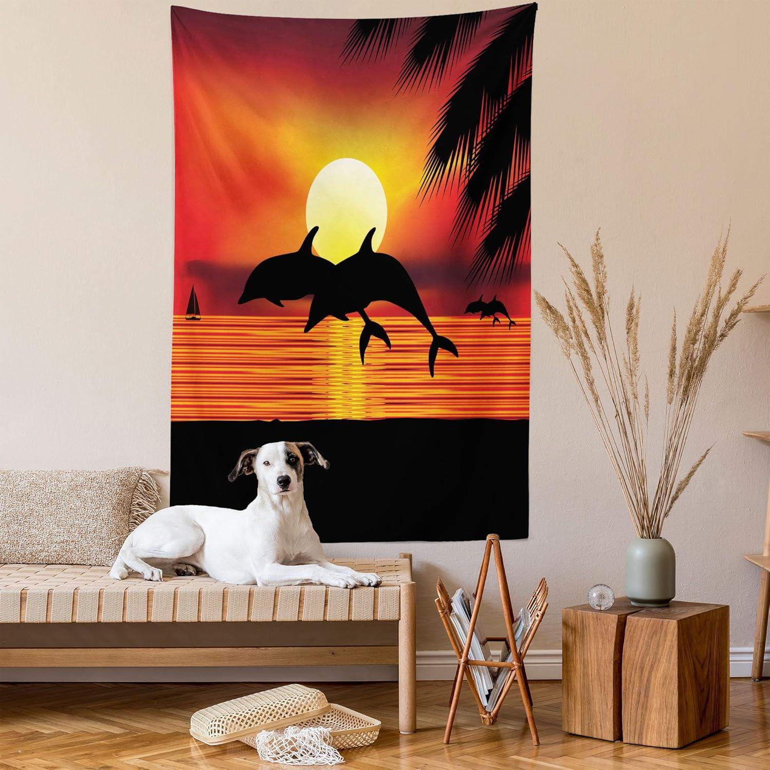 imageAmbesonne Cat Tapestry Cartoon Cat in Various Poses Sleepy Lying Dreaming Expression Comic Wall Hanging for Bedroom Living Room Dorm Decor 40 X 60 Turquoise ApricotOrange Black