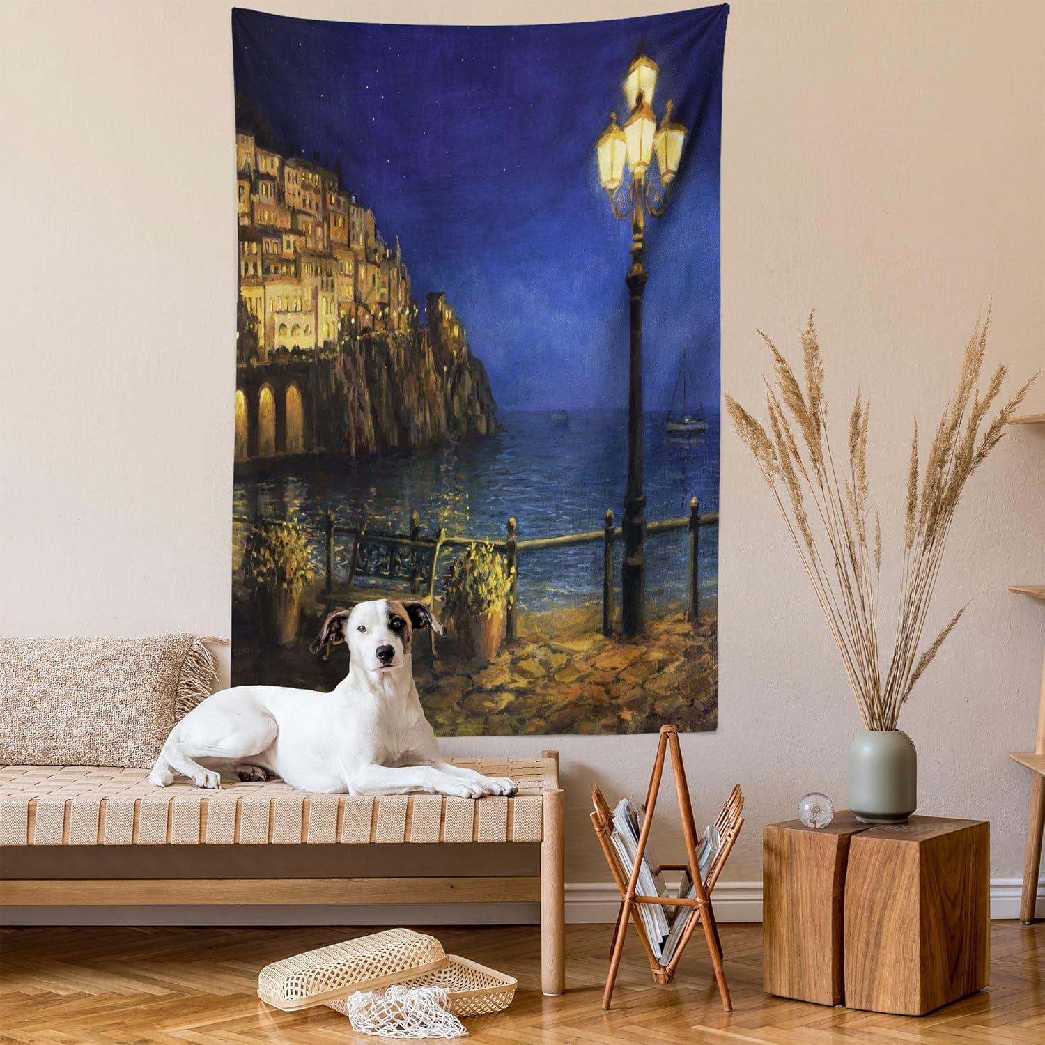 imageAmbesonne Cat Tapestry Cartoon Cat in Various Poses Sleepy Lying Dreaming Expression Comic Wall Hanging for Bedroom Living Room Dorm Decor 40 X 60 Turquoise ApricotBlue Brown