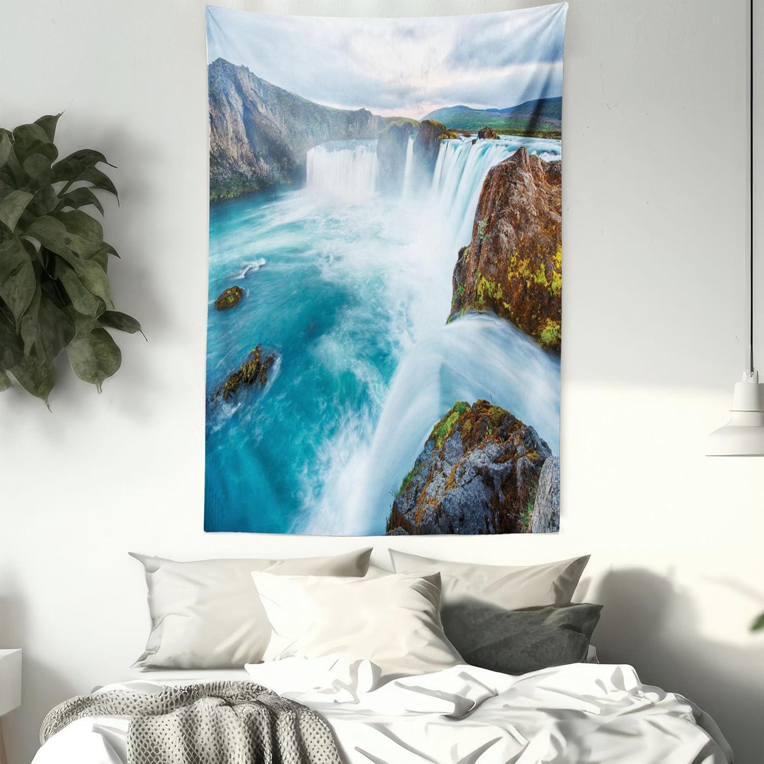 imageAmbesonne Cat Tapestry Cartoon Cat in Various Poses Sleepy Lying Dreaming Expression Comic Wall Hanging for Bedroom Living Room Dorm Decor 40 X 60 Turquoise ApricotBrown Blue