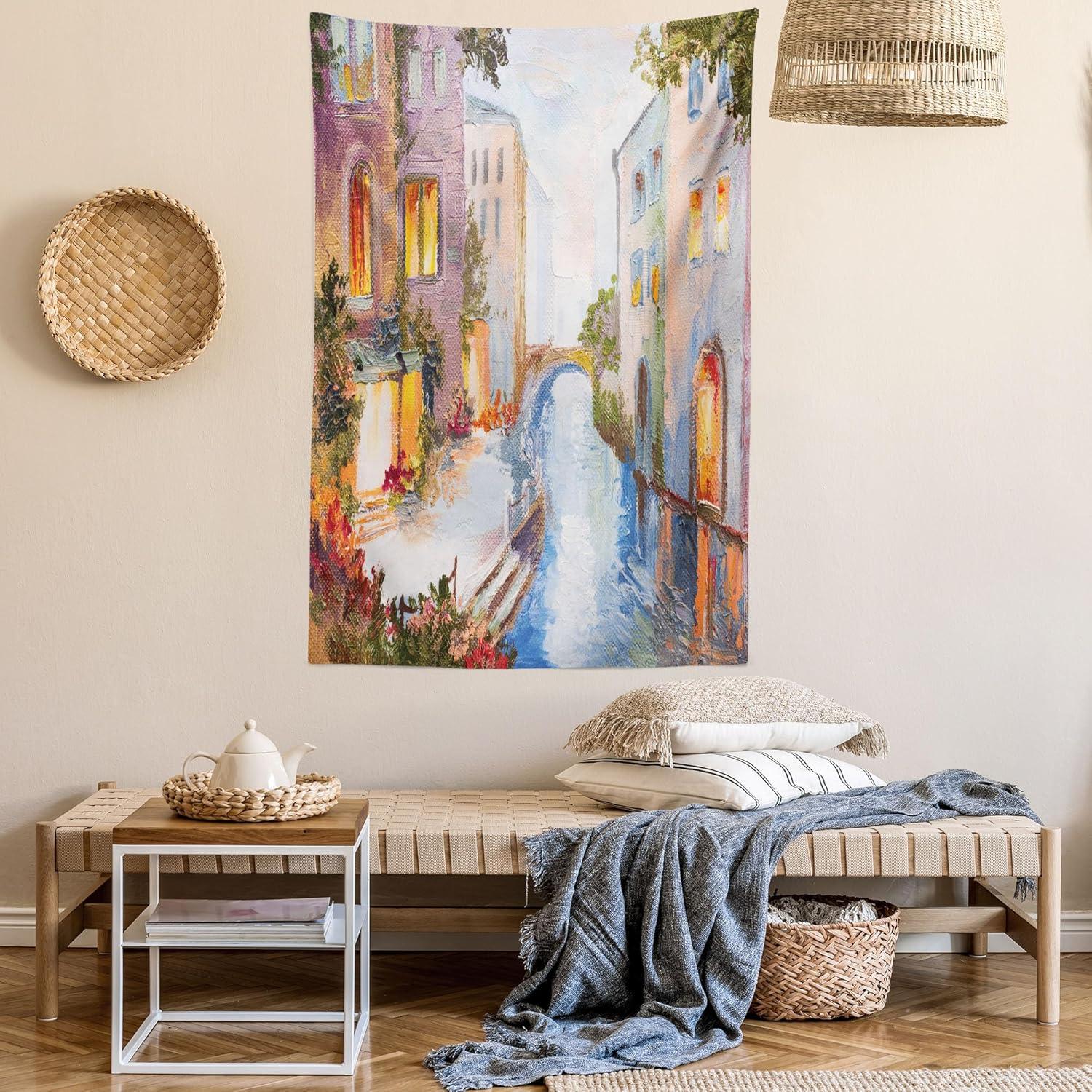 imageAmbesonne Cat Tapestry Cartoon Cat in Various Poses Sleepy Lying Dreaming Expression Comic Wall Hanging for Bedroom Living Room Dorm Decor 40 X 60 Turquoise ApricotOrange Ivory