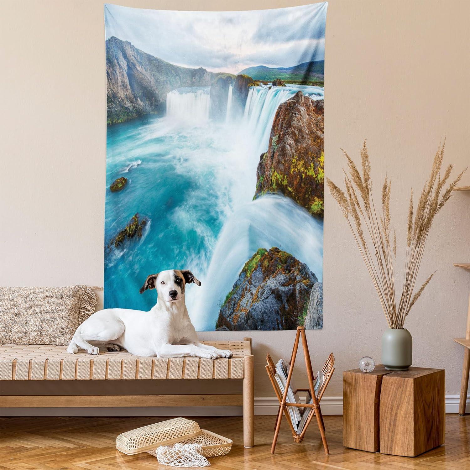 imageAmbesonne Cat Tapestry Cartoon Cat in Various Poses Sleepy Lying Dreaming Expression Comic Wall Hanging for Bedroom Living Room Dorm Decor 40 X 60 Turquoise ApricotBrown Blue