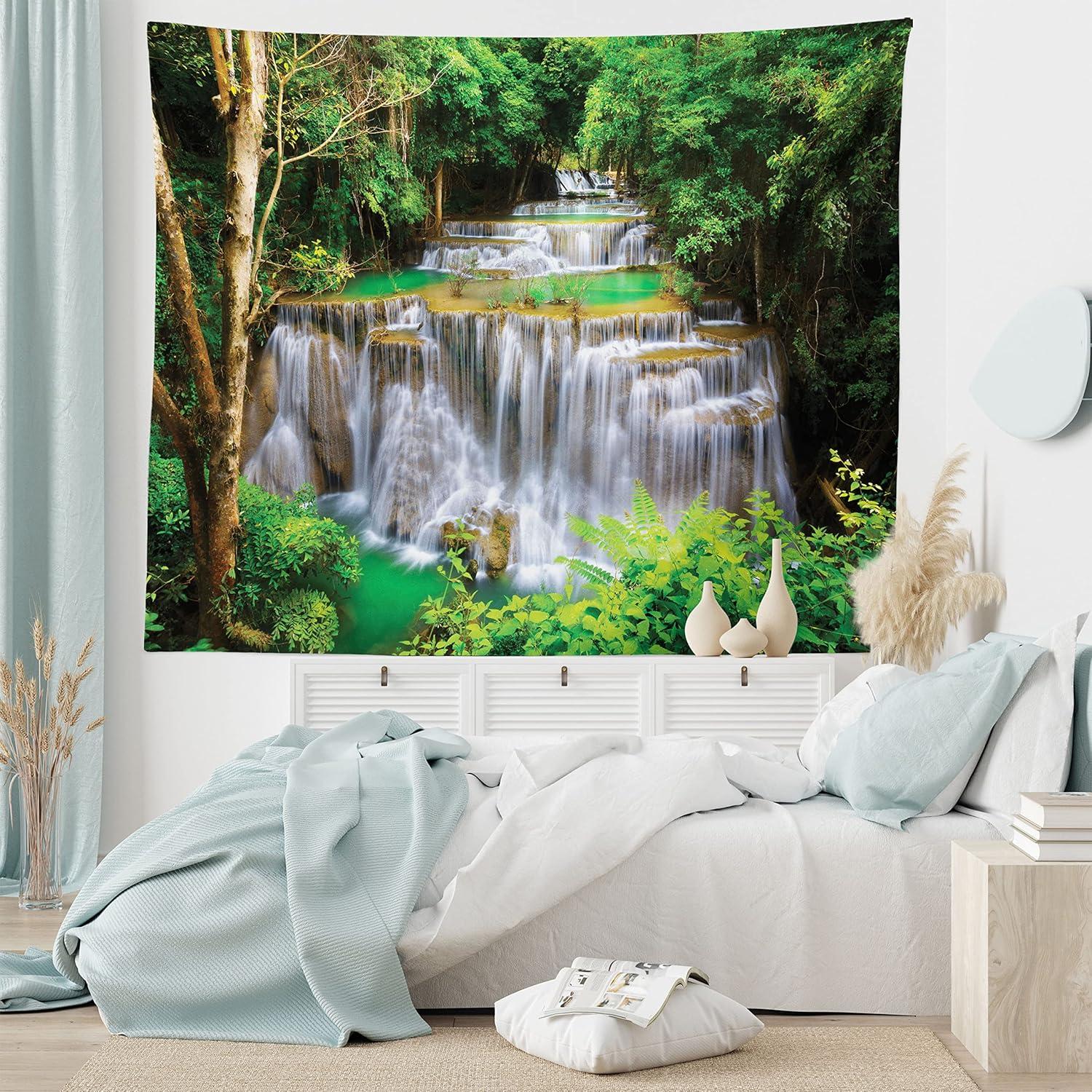 imageAmbesonne Cat Tapestry Cartoon Cat in Various Poses Sleepy Lying Dreaming Expression Comic Wall Hanging for Bedroom Living Room Dorm Decor 40 X 60 Turquoise ApricotCoffee White
