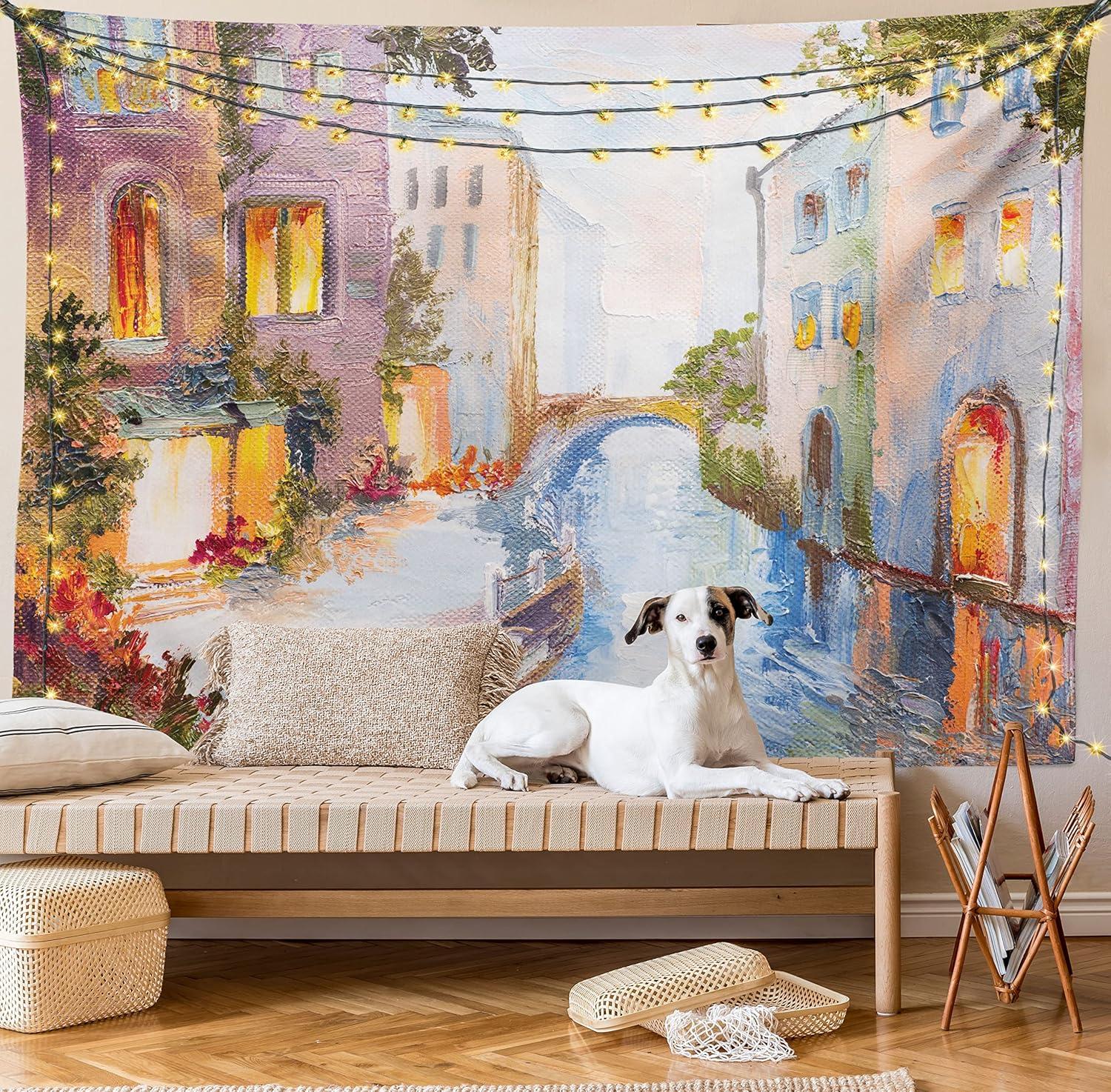 imageAmbesonne Cat Tapestry Cartoon Cat in Various Poses Sleepy Lying Dreaming Expression Comic Wall Hanging for Bedroom Living Room Dorm Decor 40 X 60 Turquoise ApricotOrange Ivory