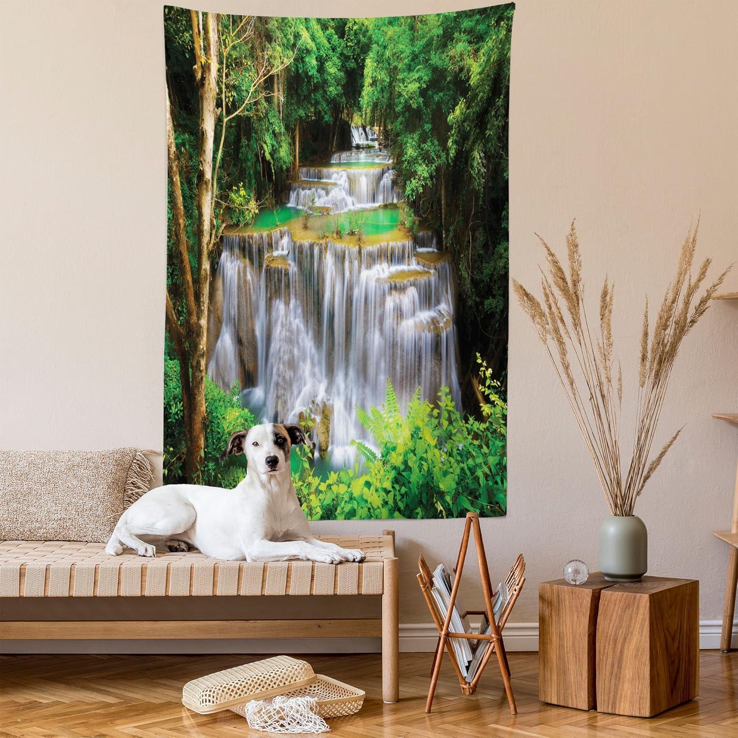 imageAmbesonne Cat Tapestry Cartoon Cat in Various Poses Sleepy Lying Dreaming Expression Comic Wall Hanging for Bedroom Living Room Dorm Decor 40 X 60 Turquoise ApricotCoffee White