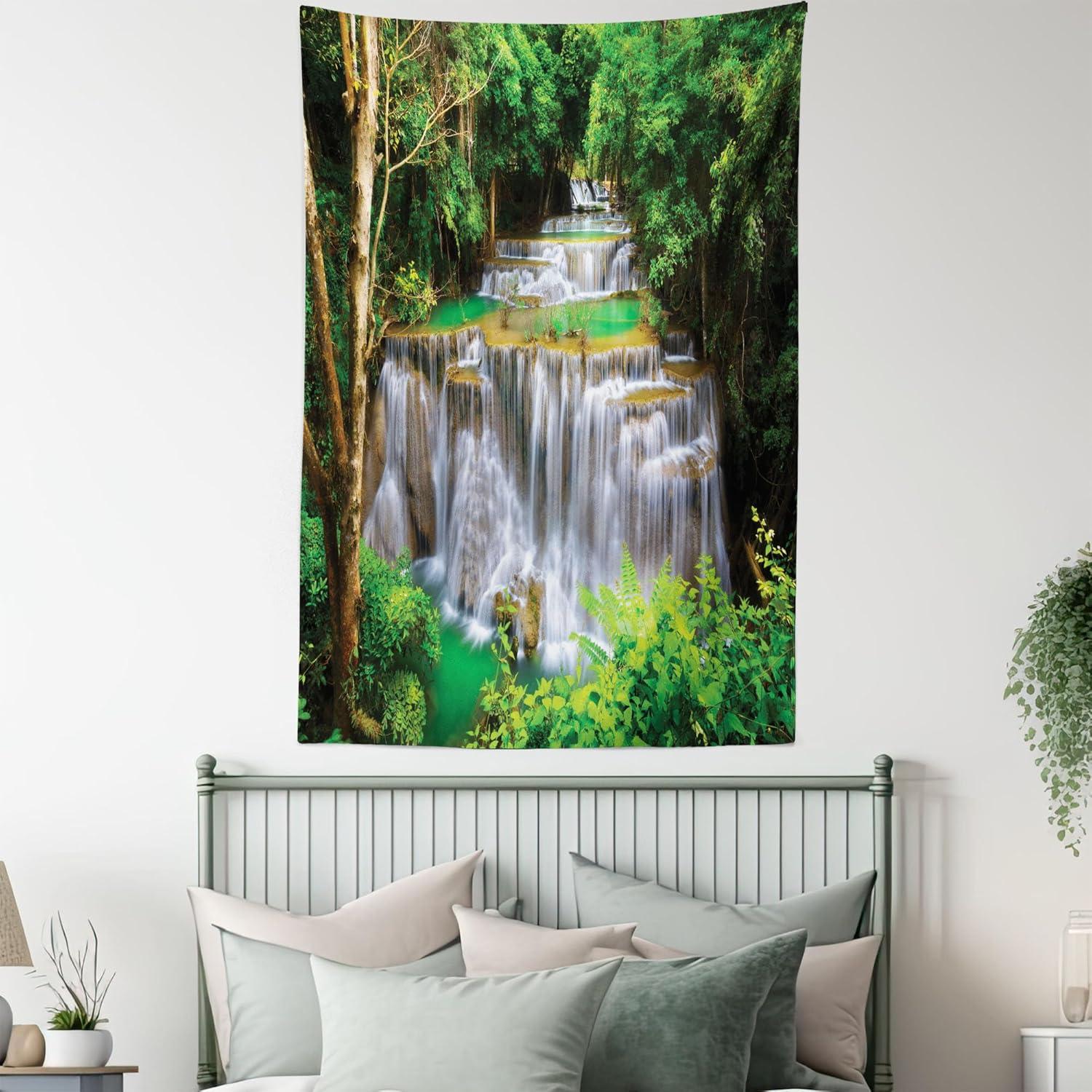 imageAmbesonne Cat Tapestry Cartoon Cat in Various Poses Sleepy Lying Dreaming Expression Comic Wall Hanging for Bedroom Living Room Dorm Decor 40 X 60 Turquoise ApricotCoffee White