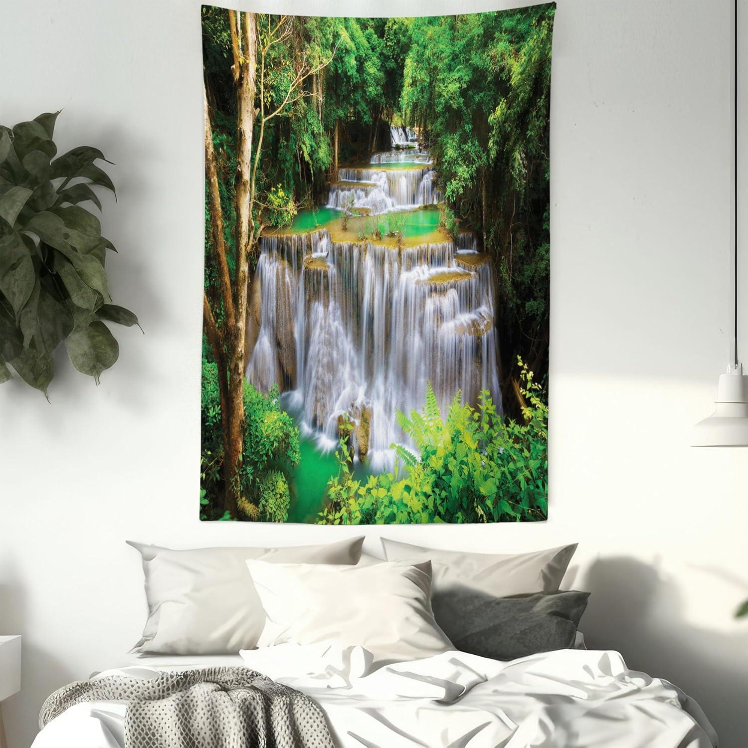 imageAmbesonne Cat Tapestry Cartoon Cat in Various Poses Sleepy Lying Dreaming Expression Comic Wall Hanging for Bedroom Living Room Dorm Decor 40 X 60 Turquoise ApricotCoffee White