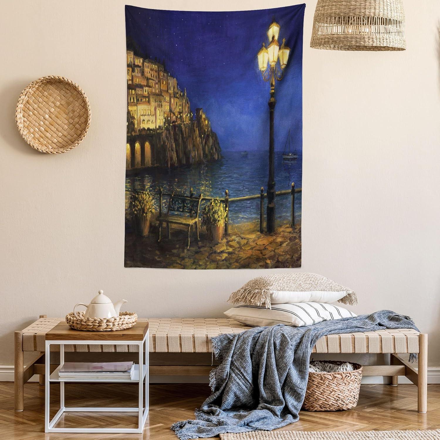 imageAmbesonne Cat Tapestry Cartoon Cat in Various Poses Sleepy Lying Dreaming Expression Comic Wall Hanging for Bedroom Living Room Dorm Decor 40 X 60 Turquoise ApricotBlue Brown
