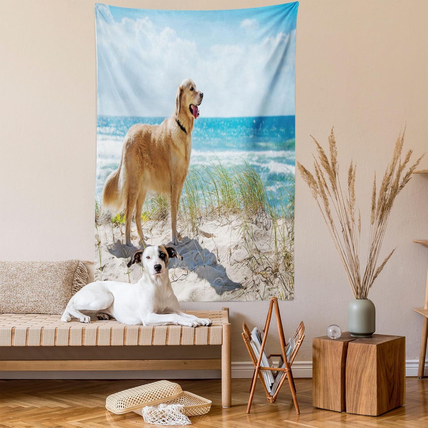 imageAmbesonne Cat Tapestry Cartoon Cat in Various Poses Sleepy Lying Dreaming Expression Comic Wall Hanging for Bedroom Living Room Dorm Decor 40 X 60 Turquoise ApricotAqua Sand