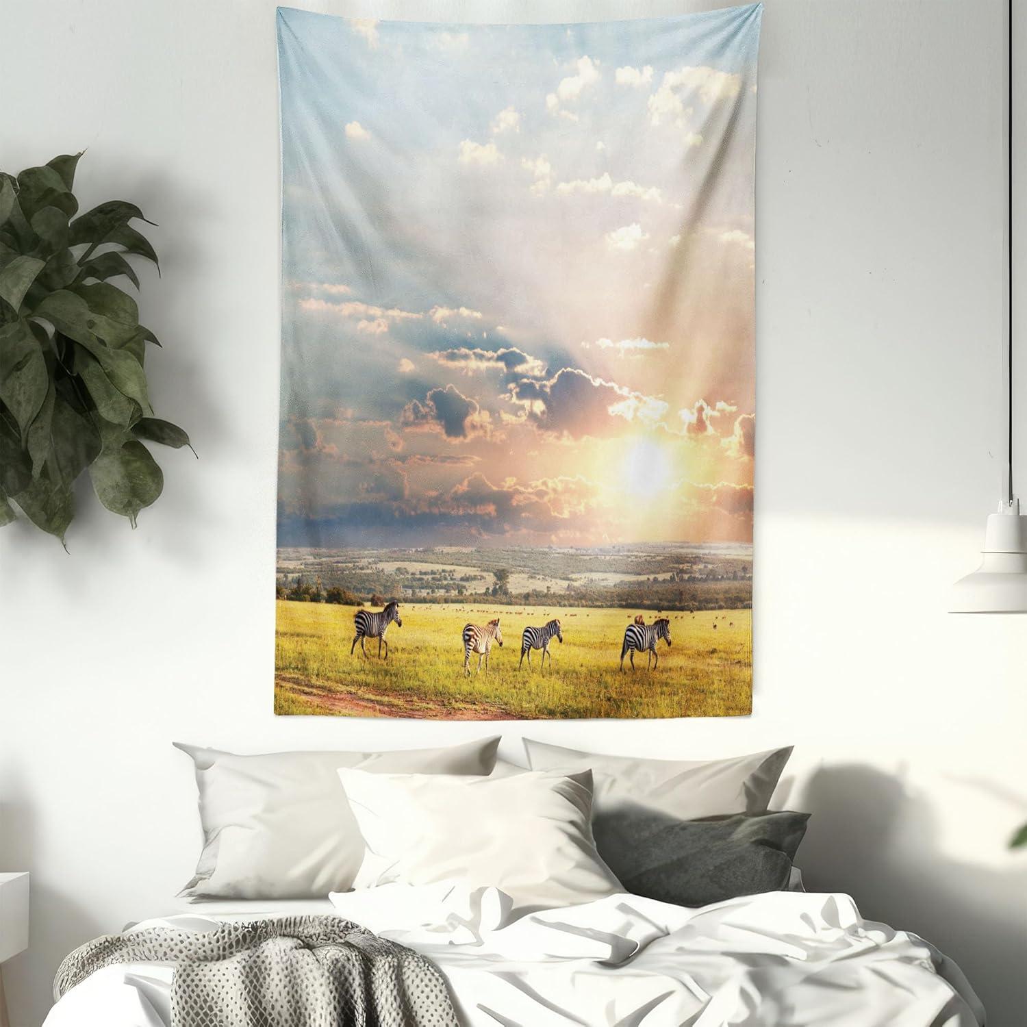 imageAmbesonne Cat Tapestry Cartoon Cat in Various Poses Sleepy Lying Dreaming Expression Comic Wall Hanging for Bedroom Living Room Dorm Decor 40 X 60 Turquoise ApricotYellow Salmon