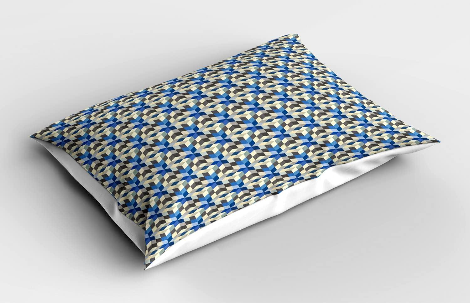 imageAmbesonne Construction Pillow Sham Construction Tools in Cartoon Style Engineering Fixing Repairing Building Decorative Standard Queen Size Printed Pillowcase 30 X 20 Grey YellowGrey Blue Eggshell