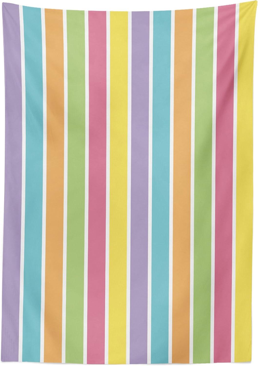 imageAmbesonne Easter Tablecloth Orange Carrots Colorful Eggs and Dots in Cartoon Style Fresh and Healthy Bunny Food Dining Room Kitchen Rectangular Table Cover 52 X 70Dark OrangeRainbow
