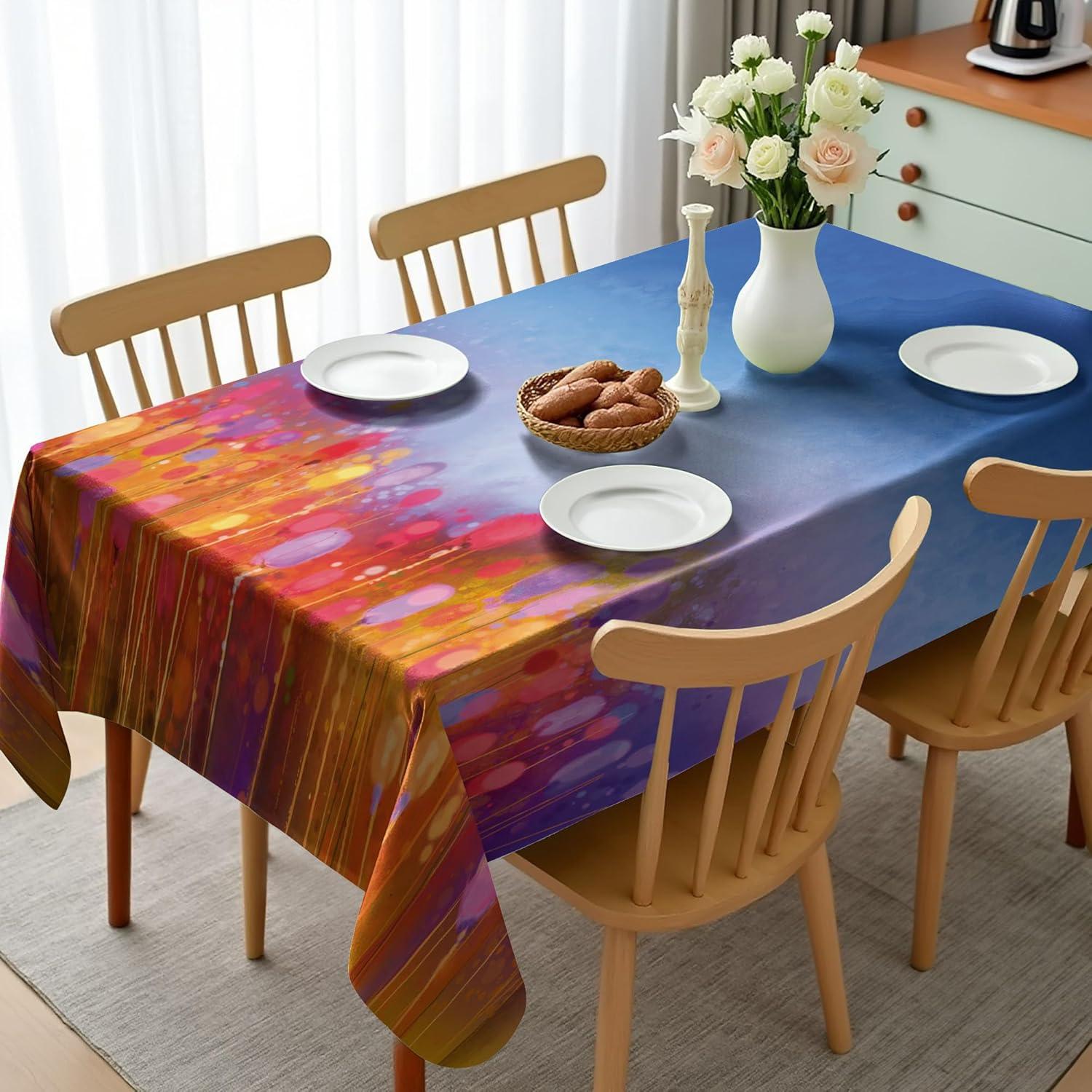 imageAmbesonne Easter Tablecloth Orange Carrots Colorful Eggs and Dots in Cartoon Style Fresh and Healthy Bunny Food Dining Room Kitchen Rectangular Table Cover 52 X 70Dark OrangePink Blue