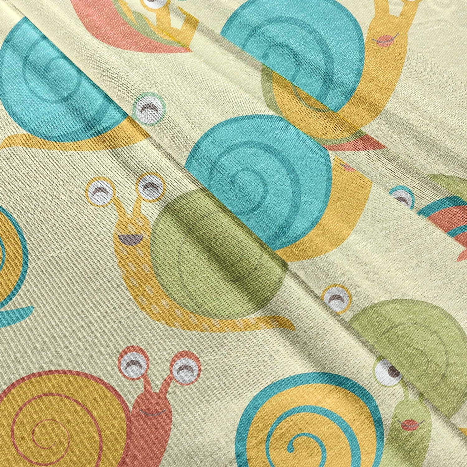 imageAmbesonne Snail Tulle Curtains with Rod Pocket Numerous Repetitive Colorful Cartoon Shell Animals Character Illustration Sheer Drape for Wedding Party 2 Panels 108 x 72 Pale Yellow MulticolorPale Yellow Multicolor