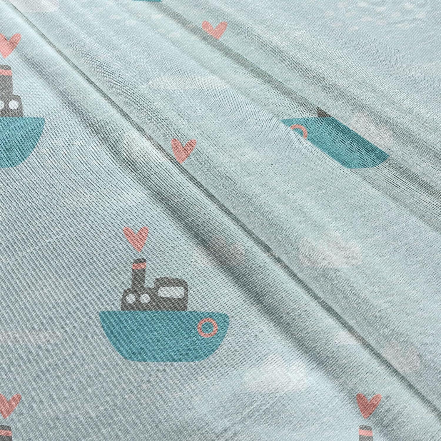imageAmbesonne Snail Tulle Curtains with Rod Pocket Numerous Repetitive Colorful Cartoon Shell Animals Character Illustration Sheer Drape for Wedding Party 2 Panels 108 x 72 Pale Yellow MulticolorBaby Blue