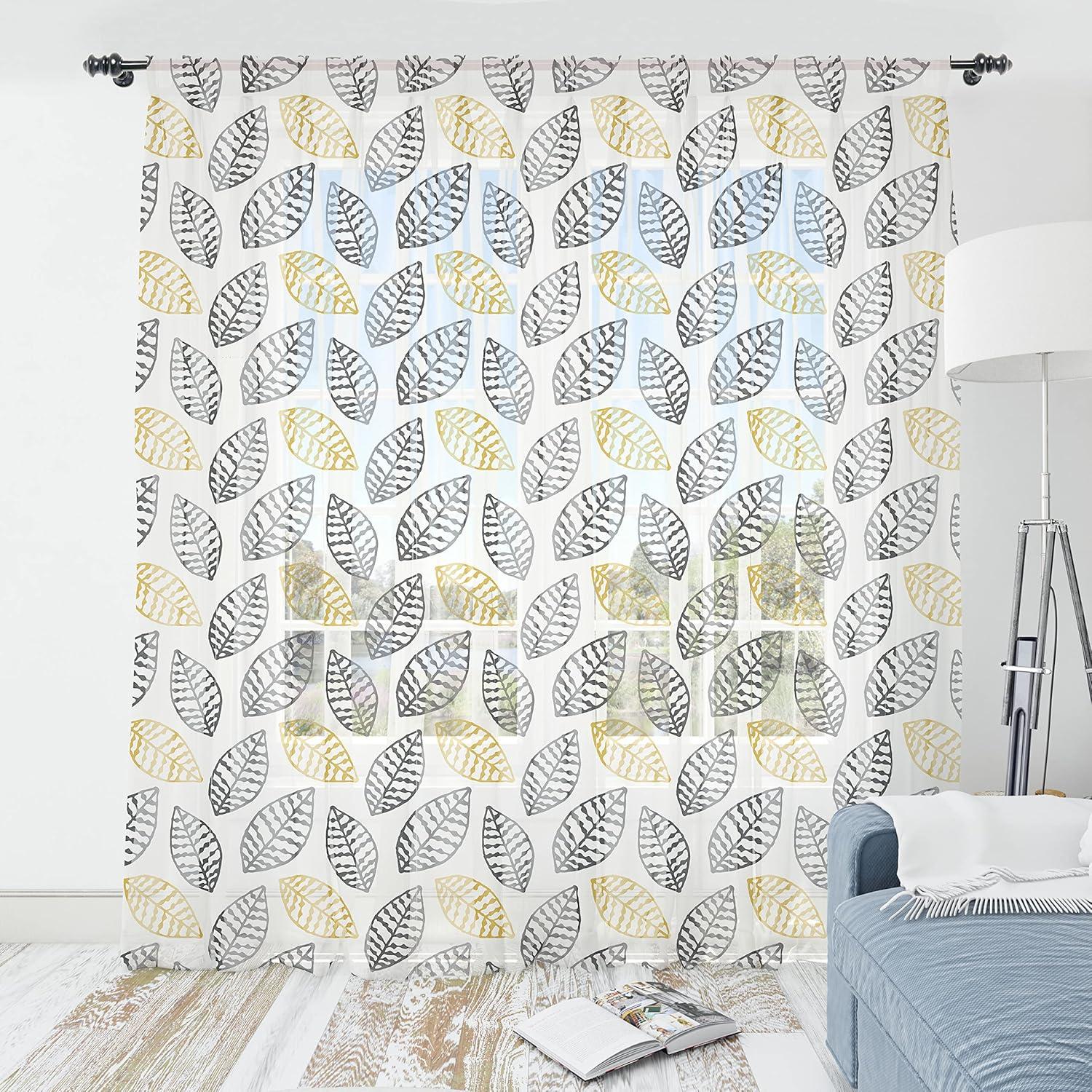 imageAmbesonne Snail Tulle Curtains with Rod Pocket Numerous Repetitive Colorful Cartoon Shell Animals Character Illustration Sheer Drape for Wedding Party 2 Panels 108 x 72 Pale Yellow MulticolorCharcoal Grey and Yellow