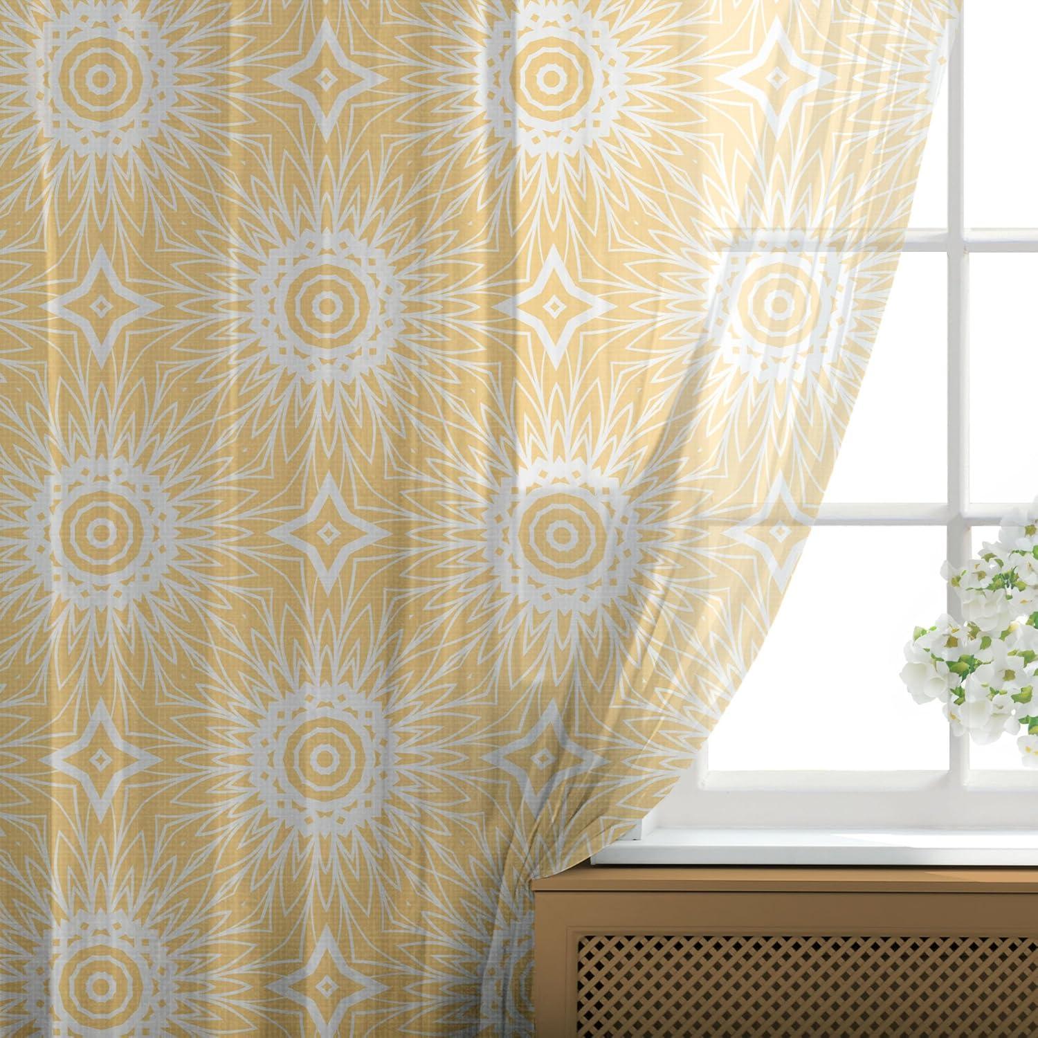 imageAmbesonne Snail Tulle Curtains with Rod Pocket Numerous Repetitive Colorful Cartoon Shell Animals Character Illustration Sheer Drape for Wedding Party 2 Panels 108 x 72 Pale Yellow MulticolorPale Orange and White