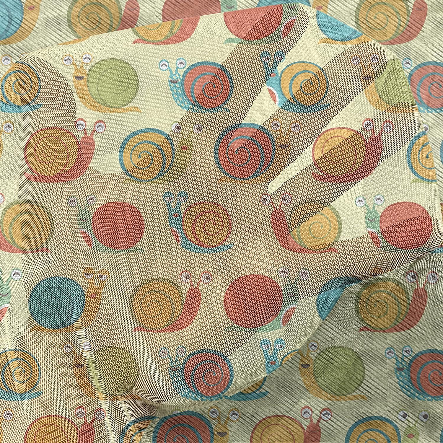 imageAmbesonne Snail Tulle Curtains with Rod Pocket Numerous Repetitive Colorful Cartoon Shell Animals Character Illustration Sheer Drape for Wedding Party 2 Panels 108 x 72 Pale Yellow MulticolorPale Yellow Multicolor