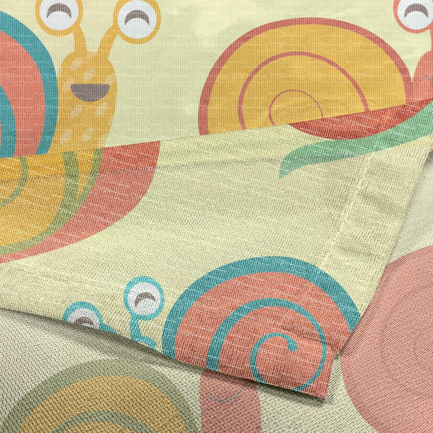 imageAmbesonne Snail Tulle Curtains with Rod Pocket Numerous Repetitive Colorful Cartoon Shell Animals Character Illustration Sheer Drape for Wedding Party 2 Panels 108 x 72 Pale Yellow MulticolorPale Yellow Multicolor
