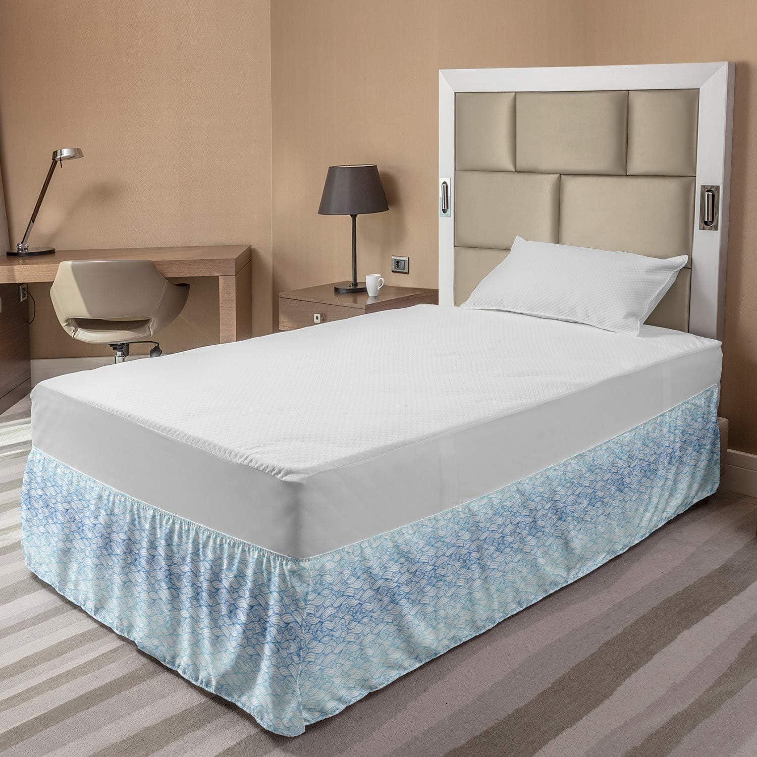 imageAmbesonne Strawberry Bed Skirt Continuous Cartoon Style Simplistic Summer Time Strawberries Art Elastic Bedskirt Dust Ruffle Wrap Around for Bedding Decor Full Rose Dark Pink and GreenDark Turquoise White