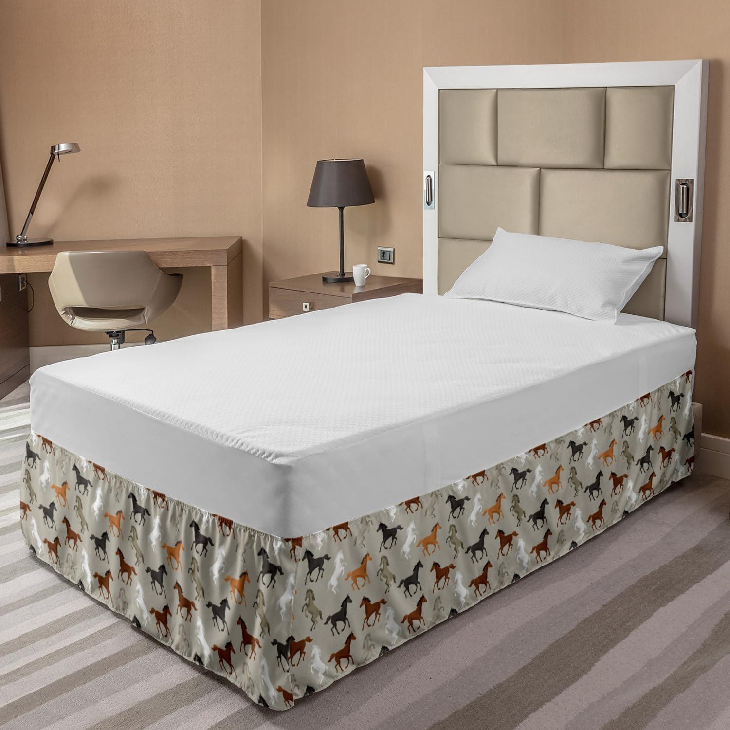 imageAmbesonne Strawberry Bed Skirt Continuous Cartoon Style Simplistic Summer Time Strawberries Art Elastic Bedskirt Dust Ruffle Wrap Around for Bedding Decor Full Rose Dark Pink and GreenPale Sage Green