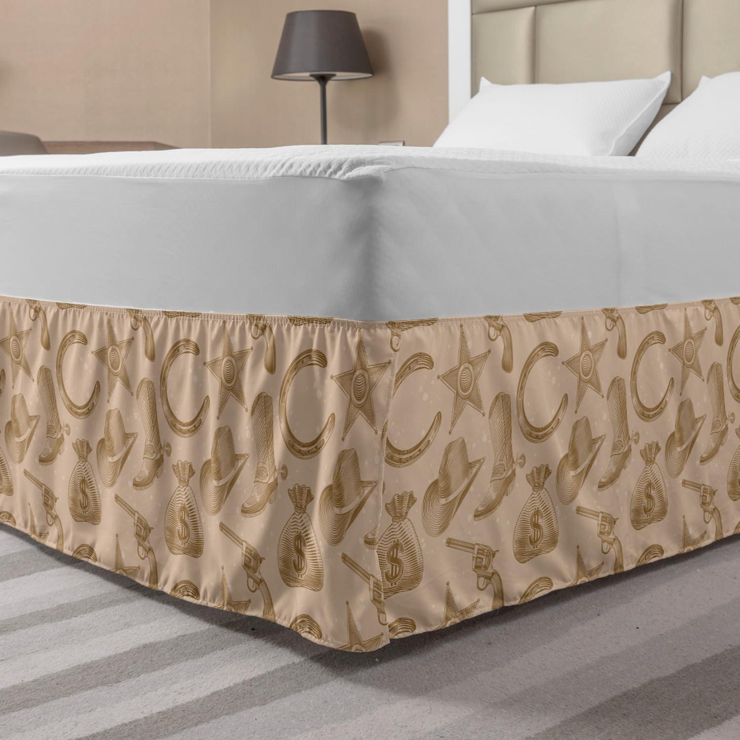 imageAmbesonne Strawberry Bed Skirt Continuous Cartoon Style Simplistic Summer Time Strawberries Art Elastic Bedskirt Dust Ruffle Wrap Around for Bedding Decor Full Rose Dark Pink and GreenTan Brown