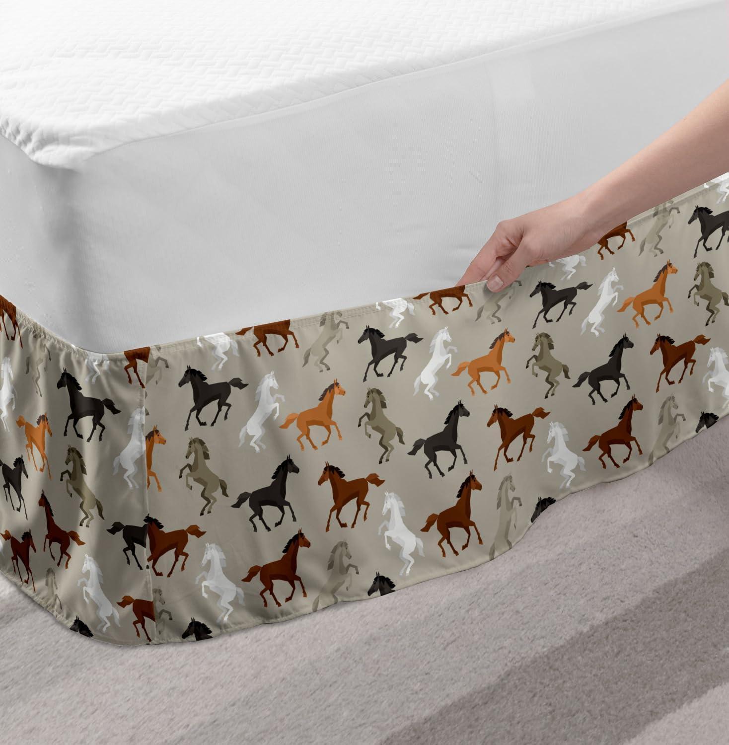 imageAmbesonne Strawberry Bed Skirt Continuous Cartoon Style Simplistic Summer Time Strawberries Art Elastic Bedskirt Dust Ruffle Wrap Around for Bedding Decor Full Rose Dark Pink and GreenPale Sage Green