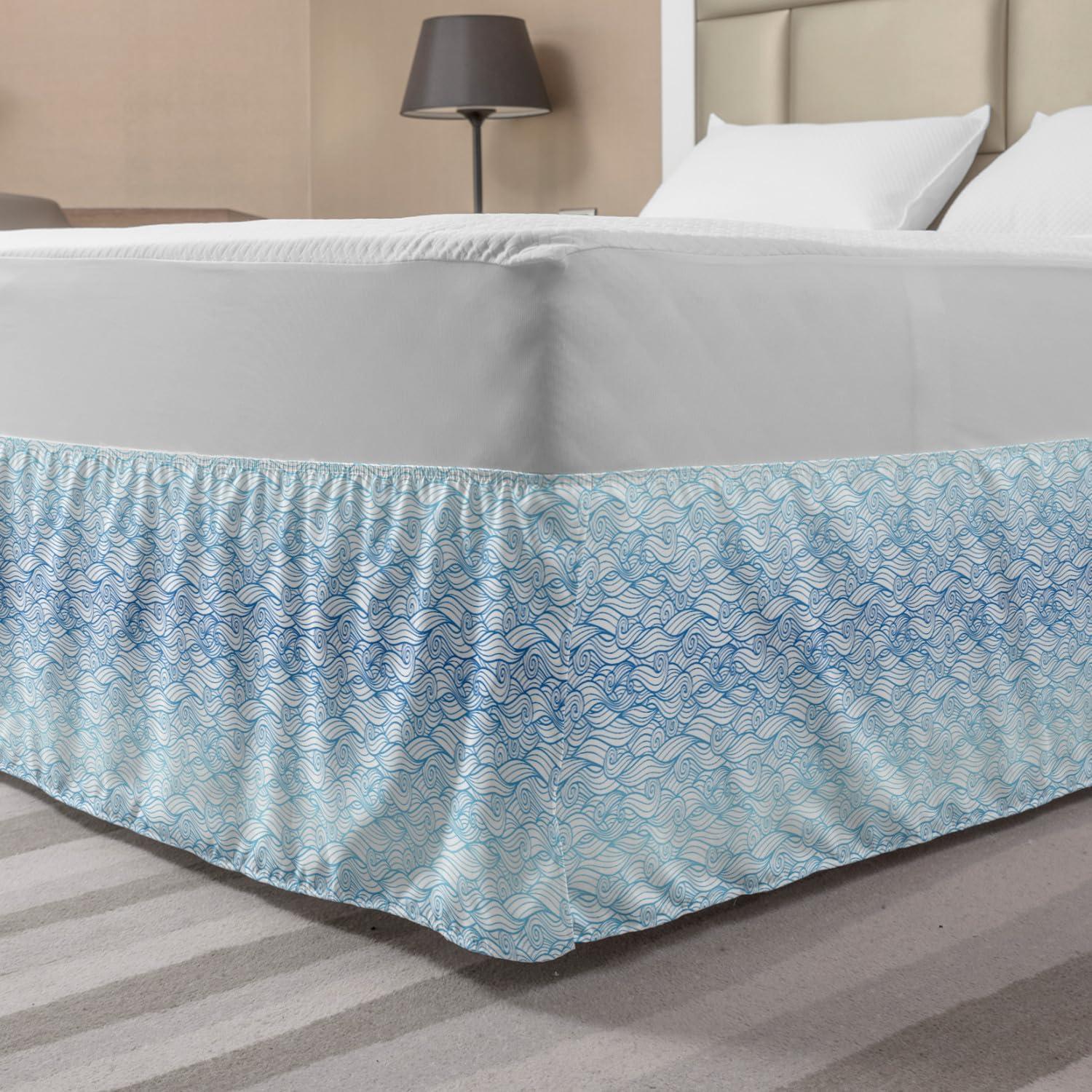 imageAmbesonne Strawberry Bed Skirt Continuous Cartoon Style Simplistic Summer Time Strawberries Art Elastic Bedskirt Dust Ruffle Wrap Around for Bedding Decor Full Rose Dark Pink and GreenDark Turquoise White