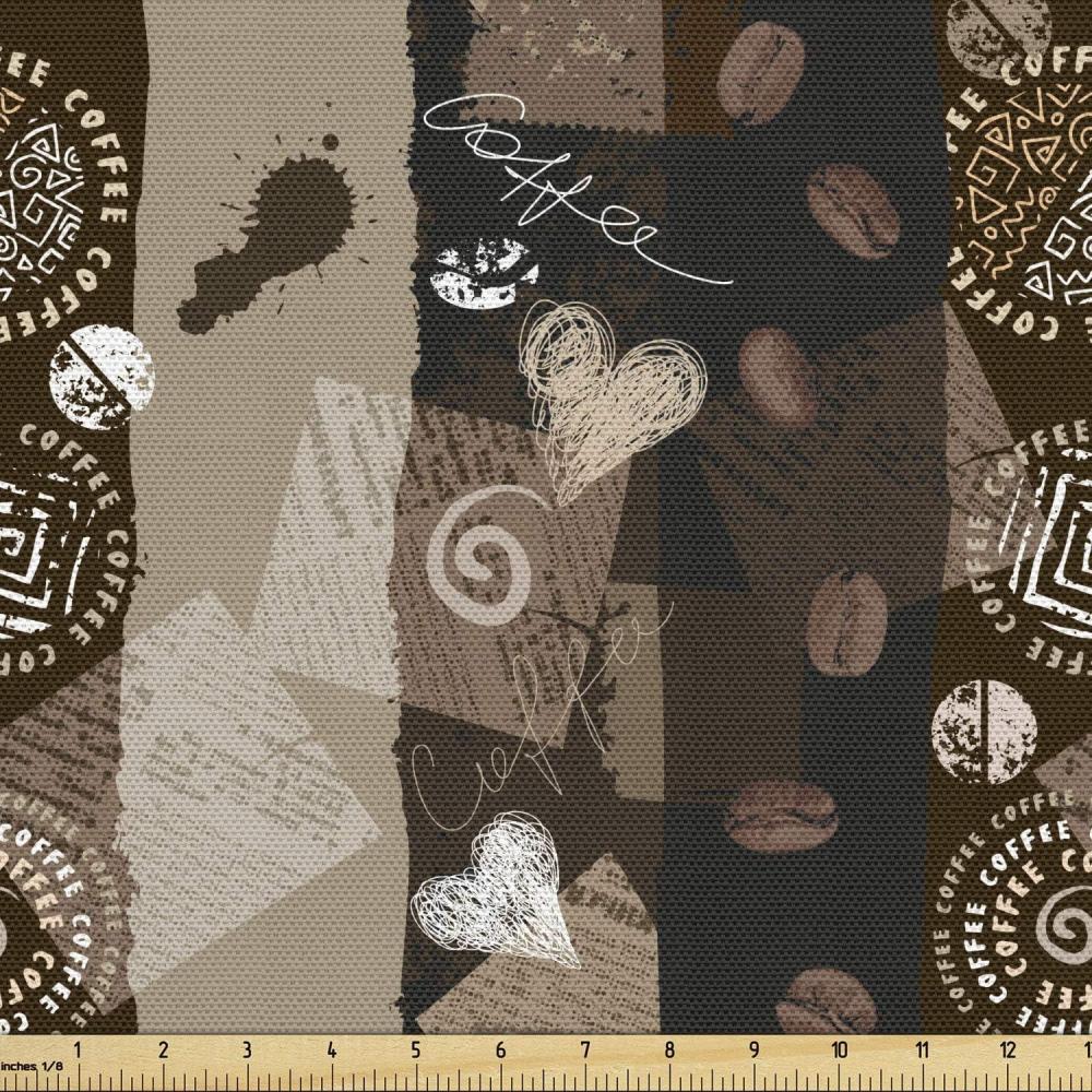 imageAmbesonne Bird Print Fabric by The Yard Cartoon Pattern with Flying Pelicans Decorative Fabric for Upholstery and Home Accents 1 Yard EggshellBrown
