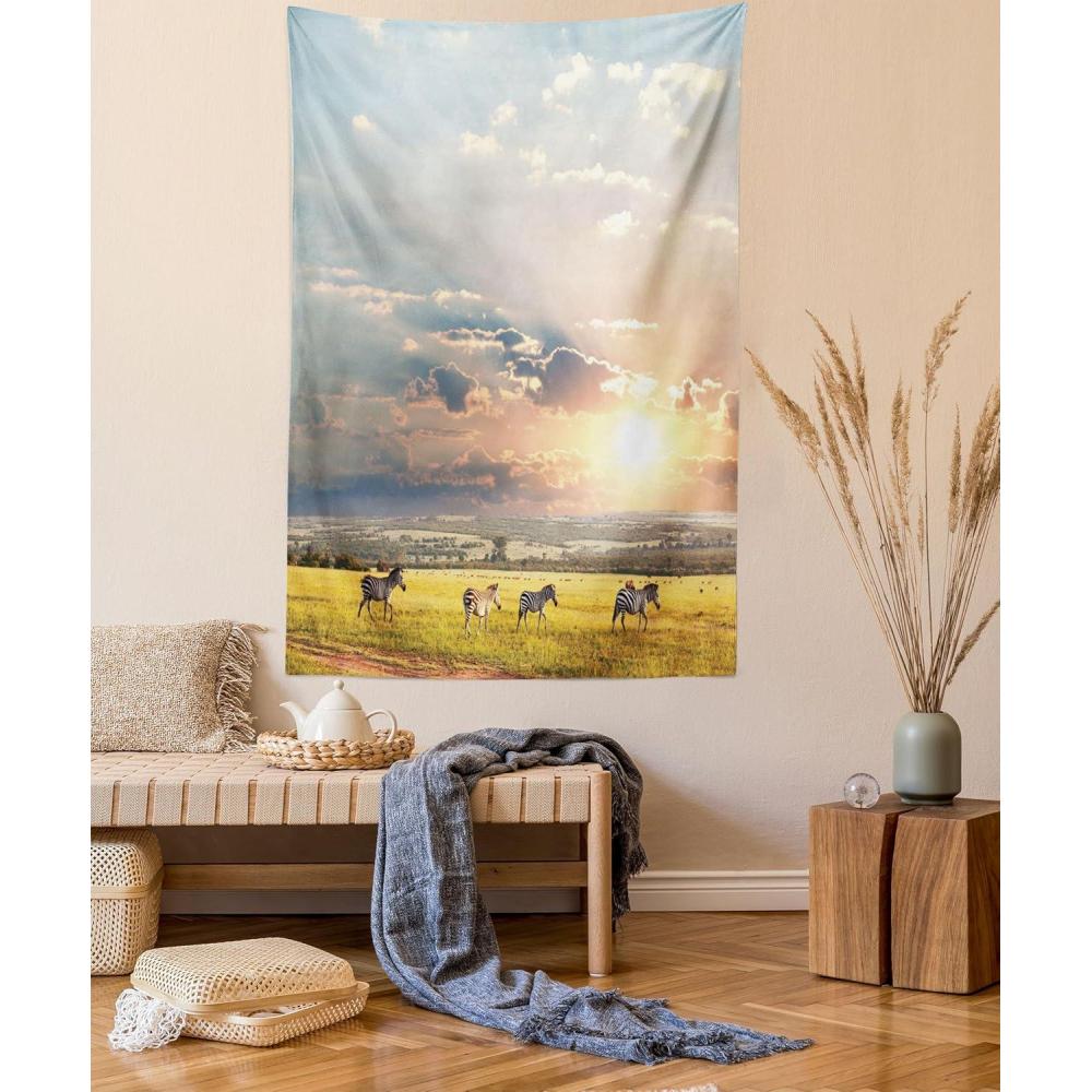 imageAmbesonne Cat Tapestry Cartoon Cat in Various Poses Sleepy Lying Dreaming Expression Comic Wall Hanging for Bedroom Living Room Dorm Decor 40 X 60 Turquoise ApricotYellow Salmon