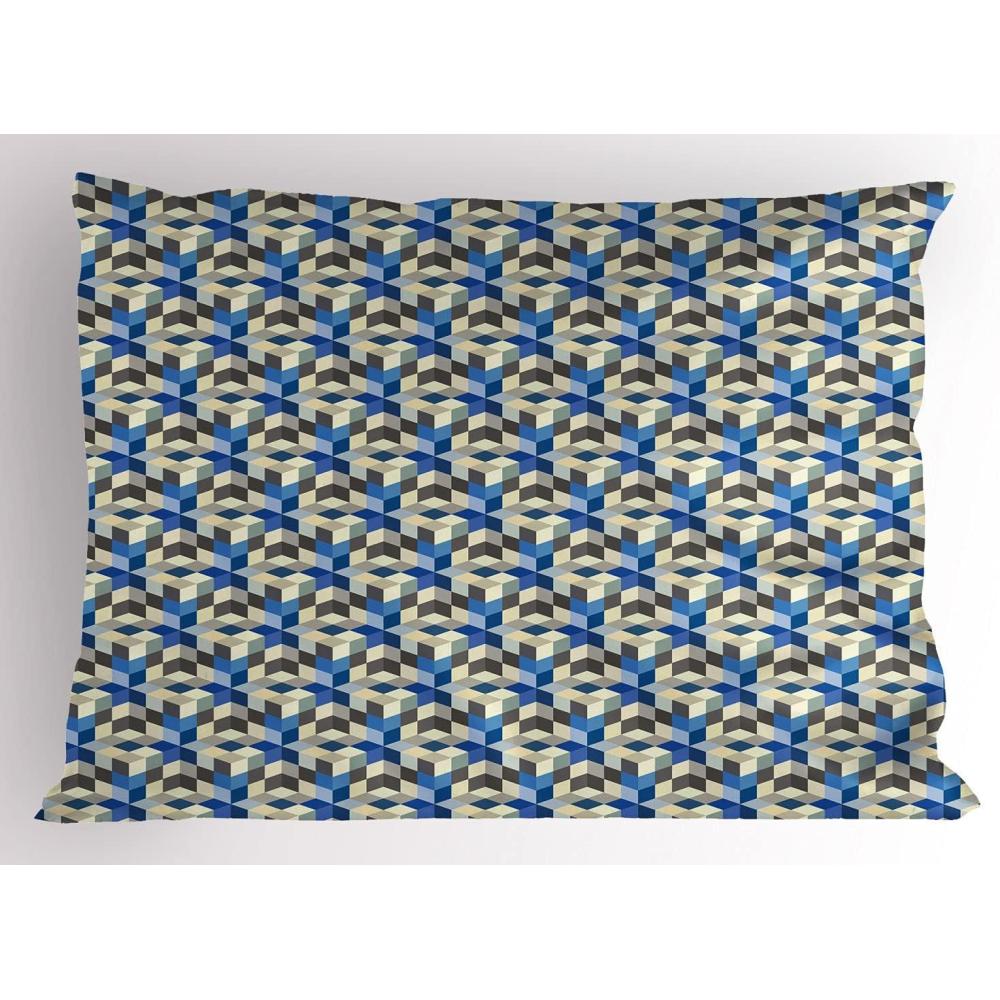 imageAmbesonne Construction Pillow Sham Construction Tools in Cartoon Style Engineering Fixing Repairing Building Decorative Standard Queen Size Printed Pillowcase 30 X 20 Grey YellowGrey Blue Eggshell