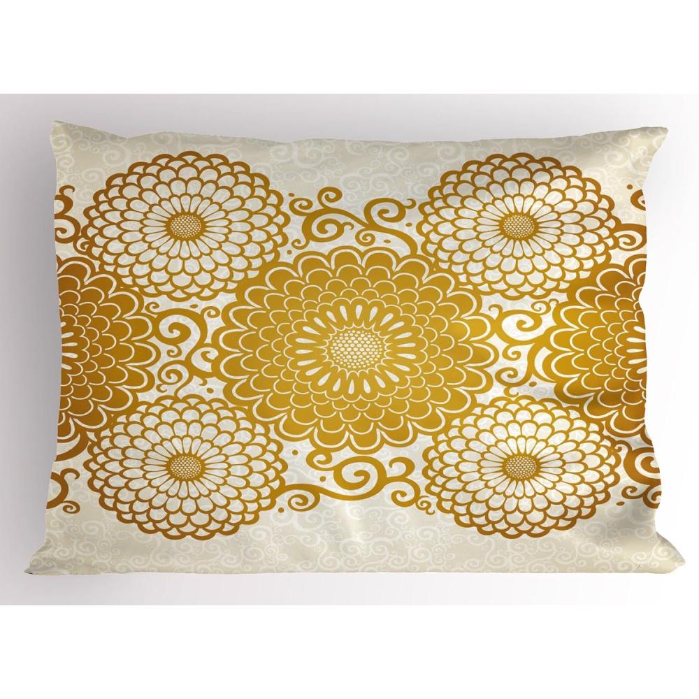 imageAmbesonne Construction Pillow Sham Construction Tools in Cartoon Style Engineering Fixing Repairing Building Decorative Standard Queen Size Printed Pillowcase 30 X 20 Grey YellowEggshell Yellow