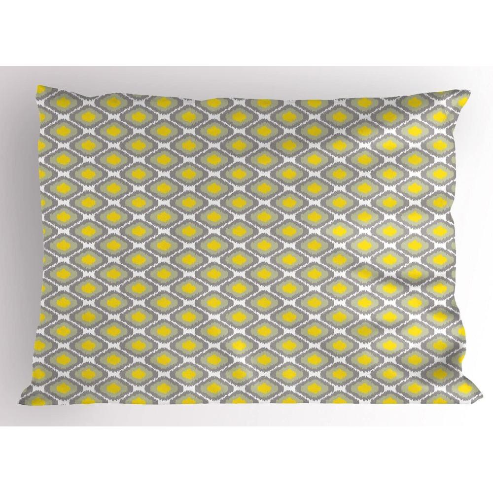 imageAmbesonne Construction Pillow Sham Construction Tools in Cartoon Style Engineering Fixing Repairing Building Decorative Standard Queen Size Printed Pillowcase 30 X 20 Grey YellowYellow White
