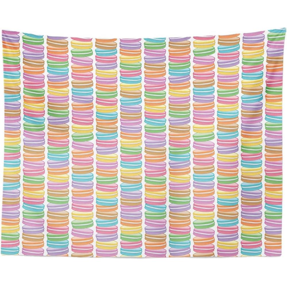 imageAmbesonne Dessert Tapestry French Macarons Delicious Cuisine Paris Pastry Bakery Goods Childish Themed Cartoon Fabric Wall Hanging Decor for Bedroom Living Room Dorm 28 X 23 Multicolor28 X 23
