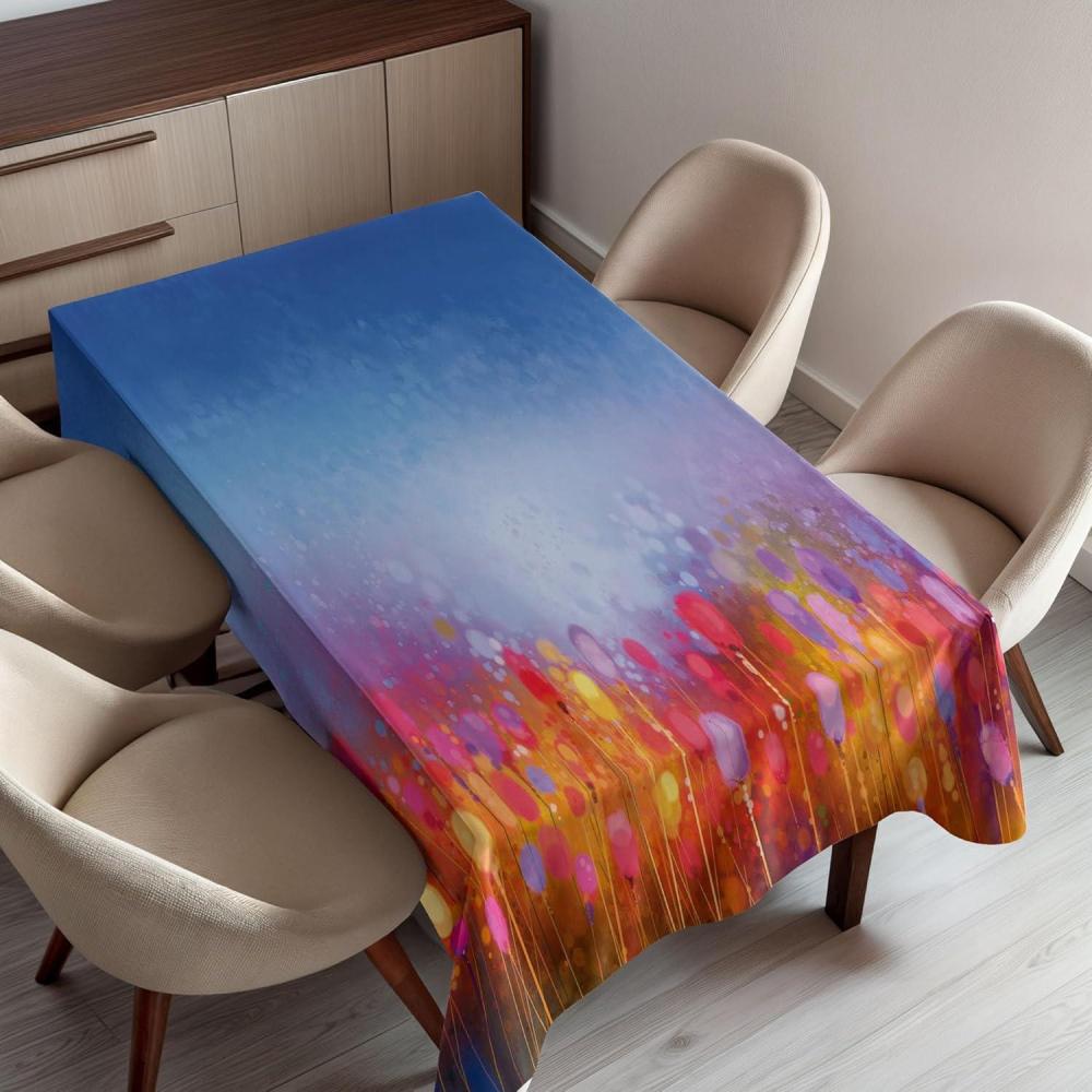 imageAmbesonne Easter Tablecloth Orange Carrots Colorful Eggs and Dots in Cartoon Style Fresh and Healthy Bunny Food Dining Room Kitchen Rectangular Table Cover 52 X 70Dark OrangePink Blue