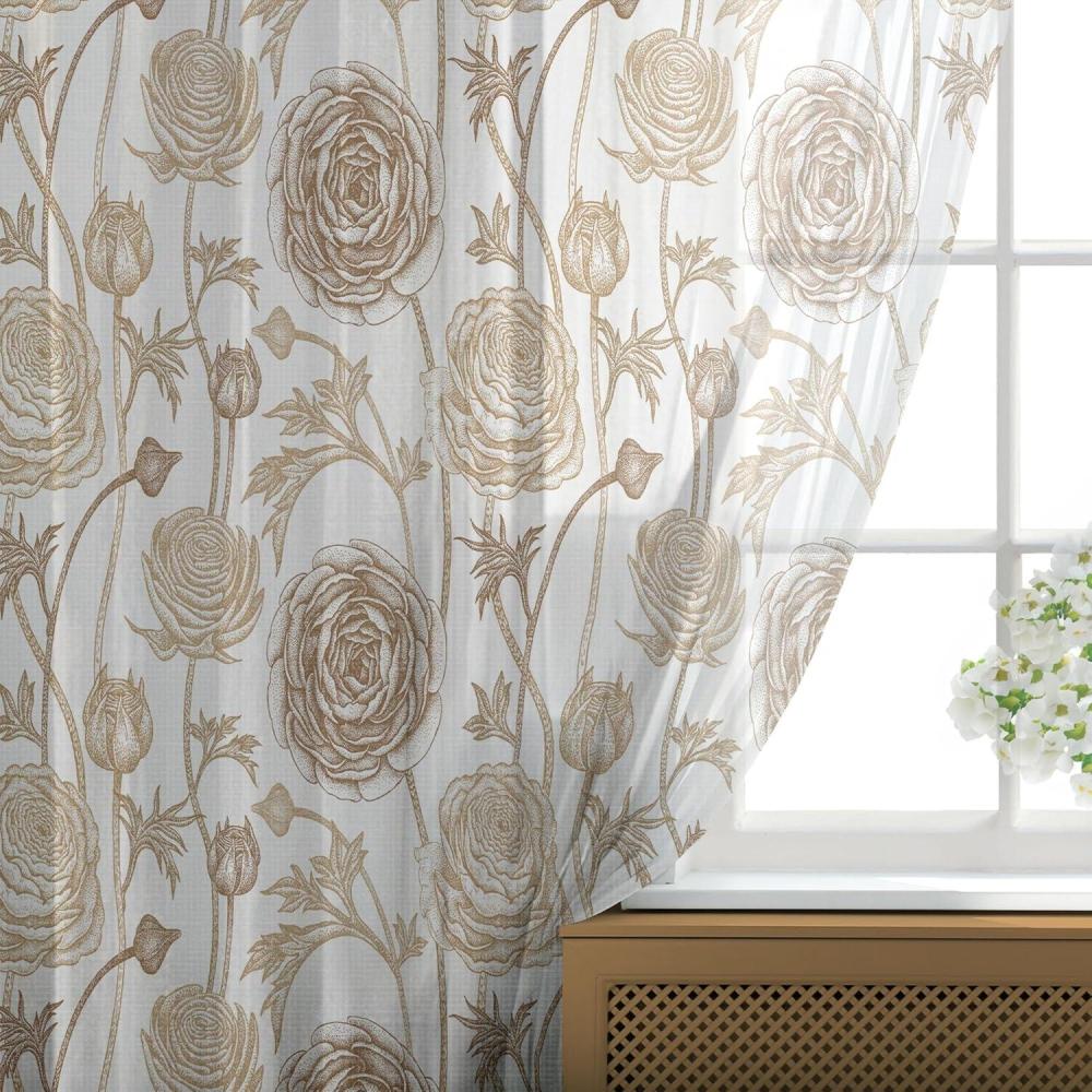 imageAmbesonne Snail Tulle Curtains with Rod Pocket Numerous Repetitive Colorful Cartoon Shell Animals Character Illustration Sheer Drape for Wedding Party 2 Panels 108 x 72 Pale Yellow MulticolorPale Brown White