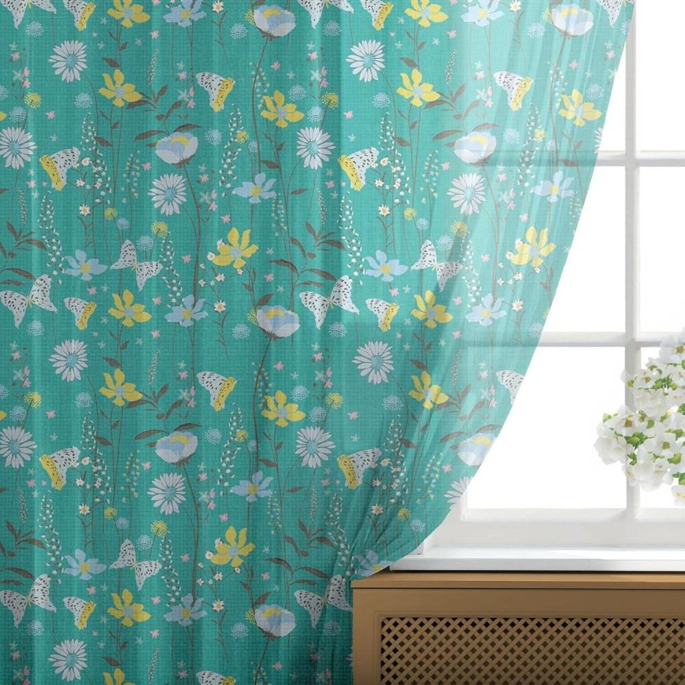 imageAmbesonne Snail Tulle Curtains with Rod Pocket Numerous Repetitive Colorful Cartoon Shell Animals Character Illustration Sheer Drape for Wedding Party 2 Panels 108 x 72 Pale Yellow MulticolorDark Seafoam and Multicolor