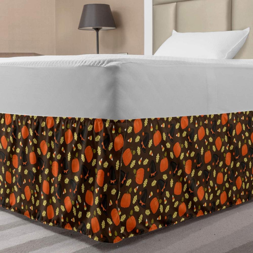 imageAmbesonne Strawberry Bed Skirt Continuous Cartoon Style Simplistic Summer Time Strawberries Art Elastic Bedskirt Dust Ruffle Wrap Around for Bedding Decor Full Rose Dark Pink and GreenTaupe and Burnt Sienna