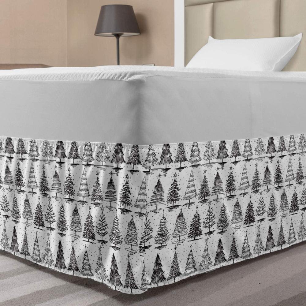 imageAmbesonne Strawberry Bed Skirt Continuous Cartoon Style Simplistic Summer Time Strawberries Art Elastic Bedskirt Dust Ruffle Wrap Around for Bedding Decor Full Rose Dark Pink and GreenCharcoal Grey White
