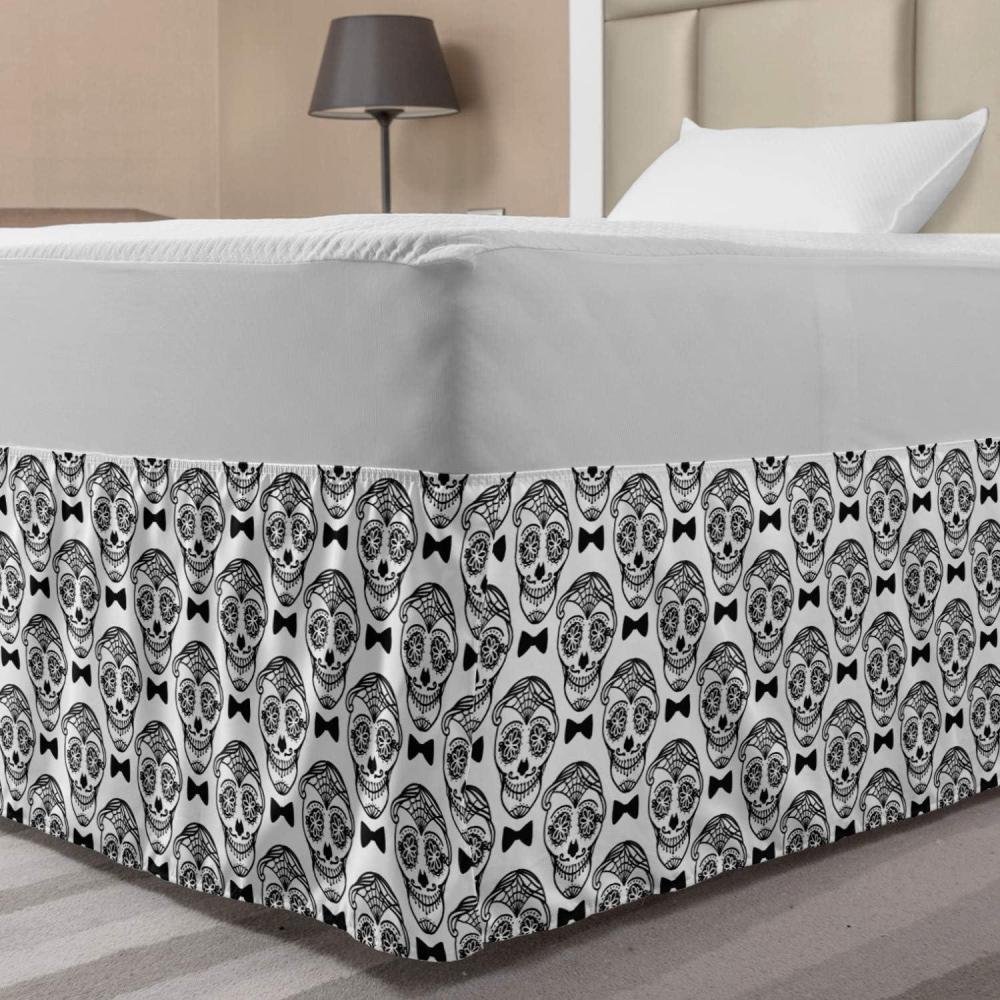 imageAmbesonne Strawberry Bed Skirt Continuous Cartoon Style Simplistic Summer Time Strawberries Art Elastic Bedskirt Dust Ruffle Wrap Around for Bedding Decor Full Rose Dark Pink and GreenCharcoal Grey