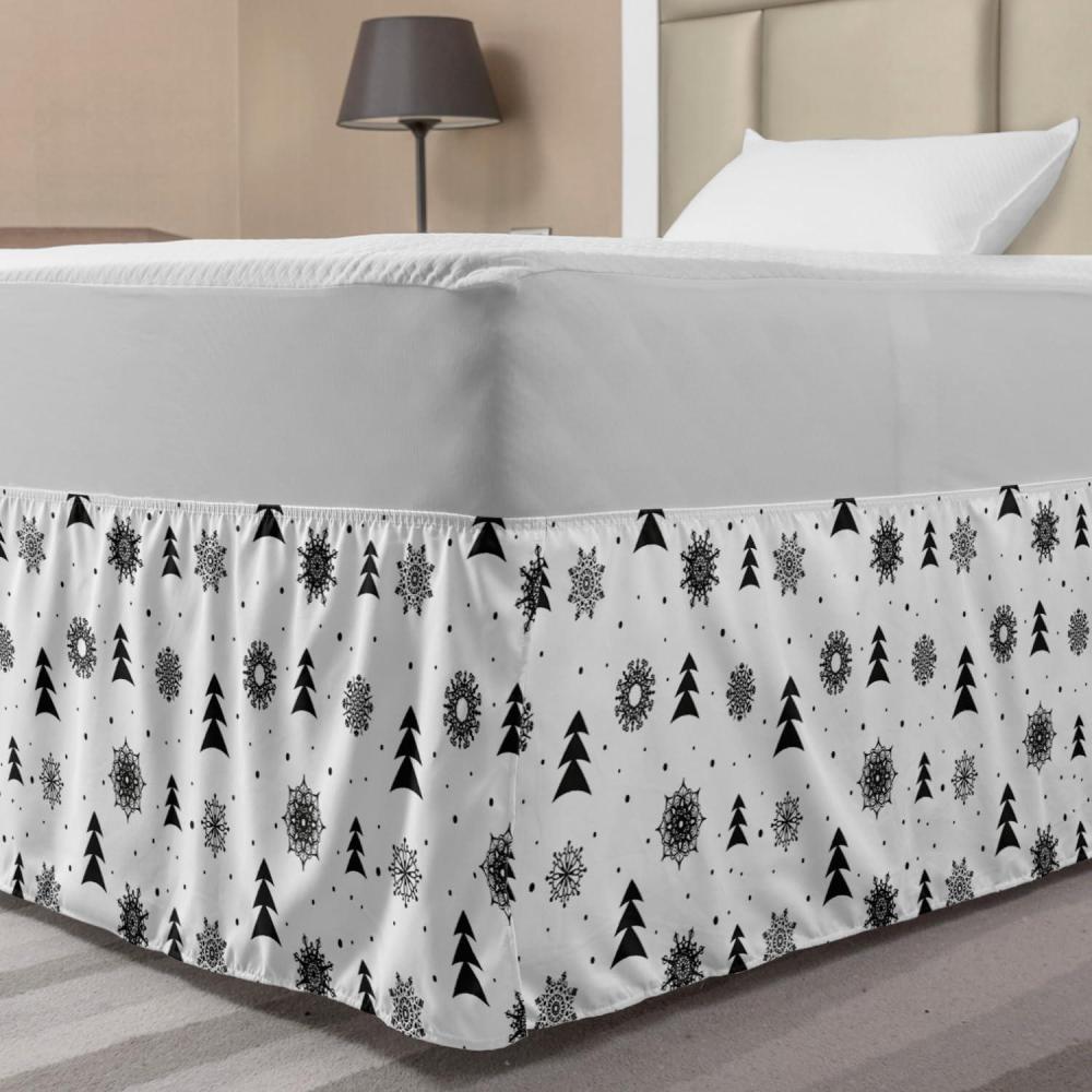 imageAmbesonne Strawberry Bed Skirt Continuous Cartoon Style Simplistic Summer Time Strawberries Art Elastic Bedskirt Dust Ruffle Wrap Around for Bedding Decor Full Rose Dark Pink and GreenWhite