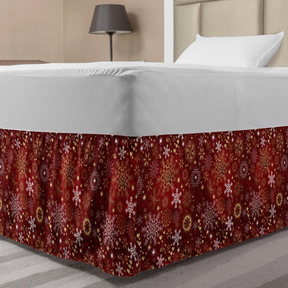 imageAmbesonne Strawberry Bed Skirt Continuous Cartoon Style Simplistic Summer Time Strawberries Art Elastic Bedskirt Dust Ruffle Wrap Around for Bedding Decor Full Rose Dark Pink and GreenVermilion Yellow White