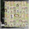 Ambesonne Alice in Wonderland Shower Curtain, White Rabbit is Talking Fictional Fantasy and Alice Themed Print, Cloth Fabric Bathroom Decor Set with Hooks, 69″ W x 70″ L, White Blue Black(Green Amber)