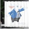 Ambesonne Alice in Wonderland Shower Curtain, White Rabbit is Talking Fictional Fantasy and Alice Themed Print, Cloth Fabric Bathroom Decor Set with Hooks, 69″ W x 70″ L, White Blue Black(White Blue Black)