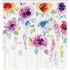 Ambesonne Alice in Wonderland Shower Curtain, White Rabbit is Talking Fictional Fantasy and Alice Themed Print, Cloth Fabric Bathroom Decor Set with Hooks, 69″ W x 70″ L, White Blue Black(Pink Orange)