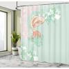 Ambesonne Alice in Wonderland Shower Curtain, White Rabbit is Talking Fictional Fantasy and Alice Themed Print, Cloth Fabric Bathroom Decor Set with Hooks, 69″ W x 70″ L, White Blue Black(Pale Green Pink)