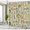 Ambesonne Alice in Wonderland Shower Curtain, White Rabbit is Talking Fictional Fantasy and Alice Themed Print, Cloth Fabric Bathroom Decor Set with Hooks, 69″ W x 70″ L, White Blue Black(Green Amber)