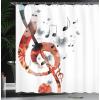 Ambesonne Alice in Wonderland Shower Curtain, White Rabbit is Talking Fictional Fantasy and Alice Themed Print, Cloth Fabric Bathroom Decor Set with Hooks, 69″ W x 70″ L, White Blue Black(Pale Rust)