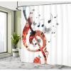 Ambesonne Alice in Wonderland Shower Curtain, White Rabbit is Talking Fictional Fantasy and Alice Themed Print, Cloth Fabric Bathroom Decor Set with Hooks, 69″ W x 70″ L, White Blue Black(Pale Rust)